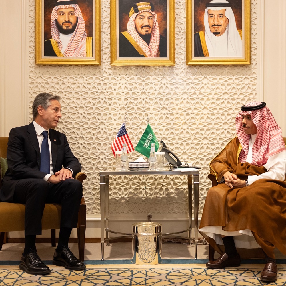 United States Secretary of State, Antony Blinken with Saudi Crown Prince Mohammed bin Salman